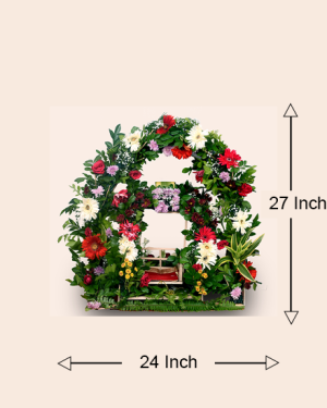 Laddu Gopal  Floral Jhula with double Frame