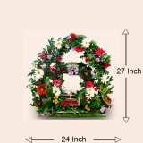 Laddu Gopal  Floral Jhula with double Frame