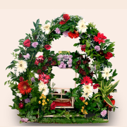 Laddu Gopal  Floral Jhula with double Frame