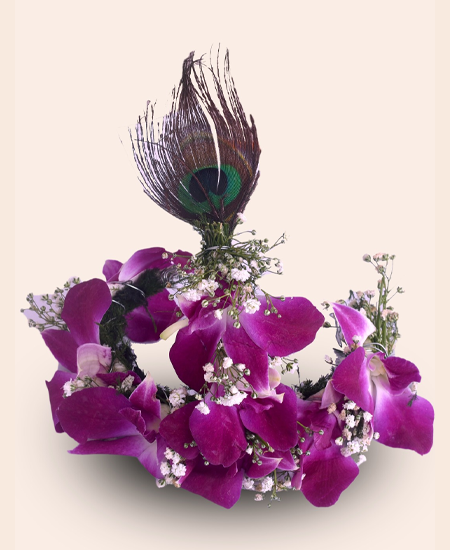 Laddu Gopal Floral Mukut - Orchid