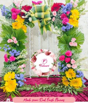 Mata Rani Flower Decoration with Real and Fresh Flowers