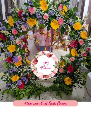 Mata Rani Flower Decoration with Real and Fresh Flowers
