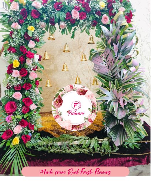 Mata Rani Flower Decoration with Real and Fresh Flowers