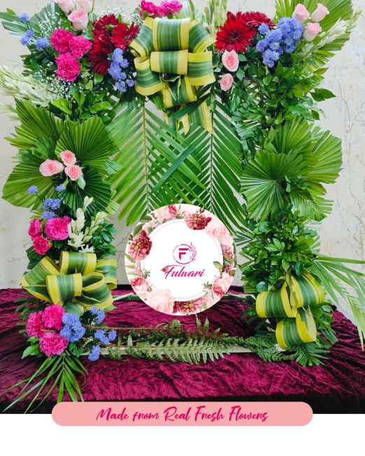 Mata Rani Flower Decoration with Real and Fresh Flowers